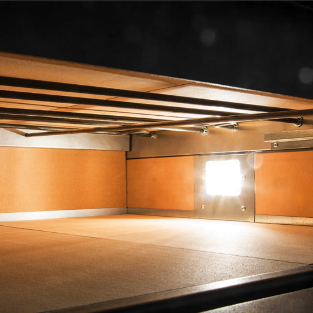 HORNO PARA PIZZA Y PAN ELECTRICO TRAYS-GLASS6L 220V/60/3F 123x84 4 BANDEJAS 6 PIZZAS