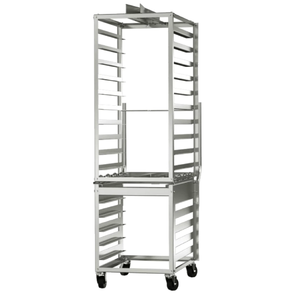 CARRO HORNO ROTATORIO INOX CON SOPORTE Y RACK C-P10-A1/1-10/66x46 10 BANDEJAS 66x46